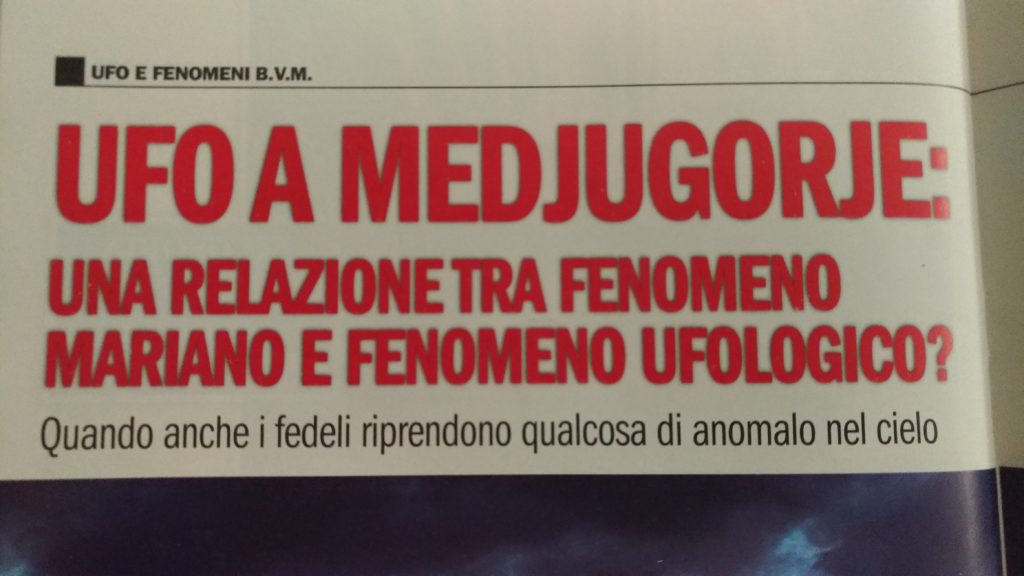 Articolo rivista CUN su ufo a Medjugorje Cesare Valocchia